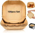 Disposable Air Fryer Liners – Non-Stick Silicone Baking Paper Air Fryer Liners SPOT 100pcs Square