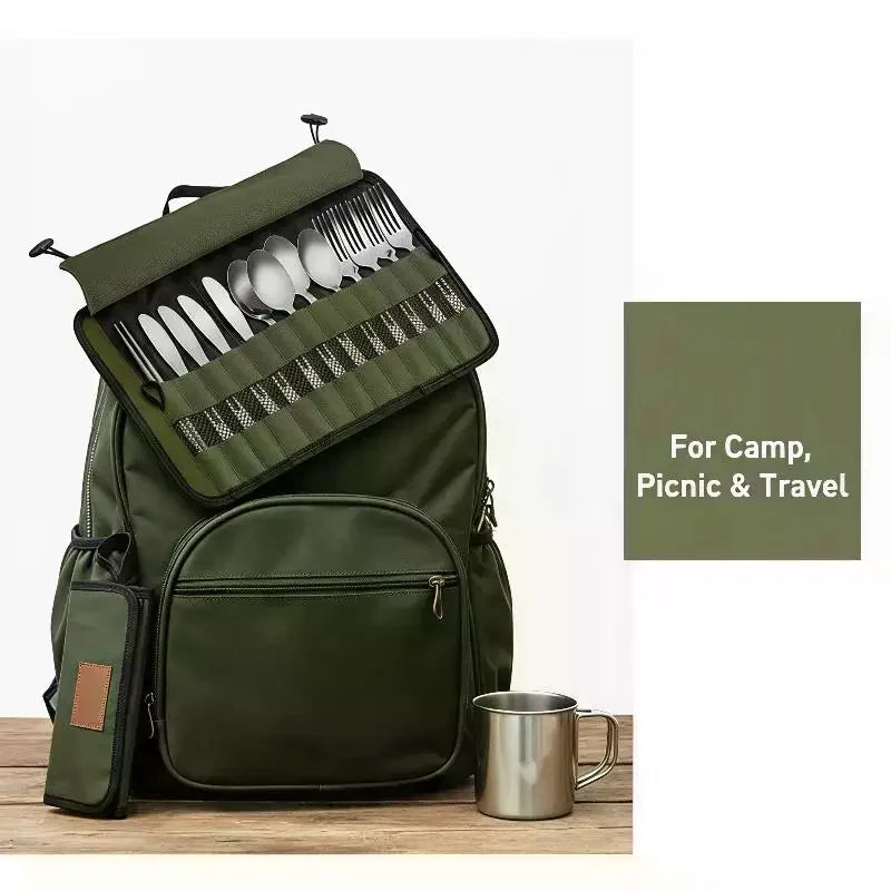 Roll-Up Travel Cutlery Bag – Portable Utensil Organizer Pouch Utensil Organizer Pouch SPOT Default Title