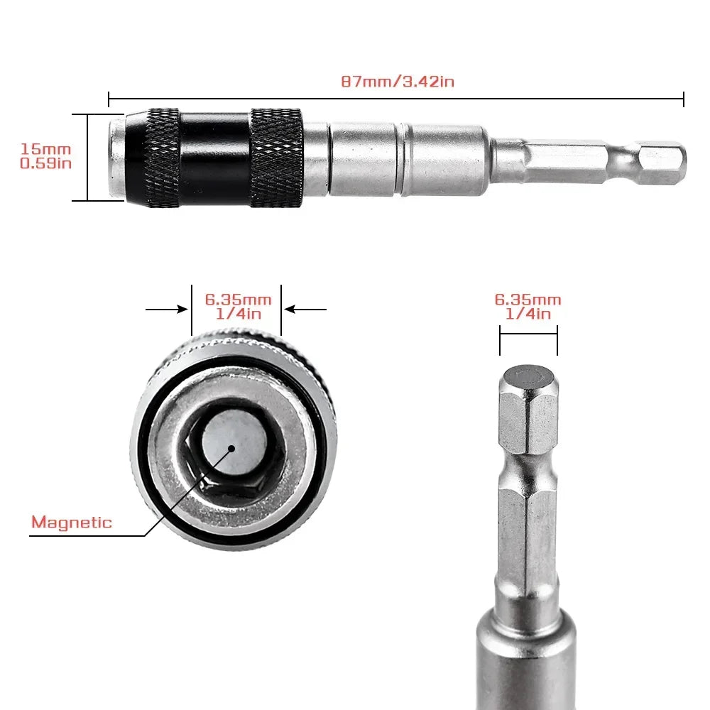 1/4" Hex Pivoting Magnetic Bit Holder – Quick-Change Extension Magnetic Bit Holder SPOT