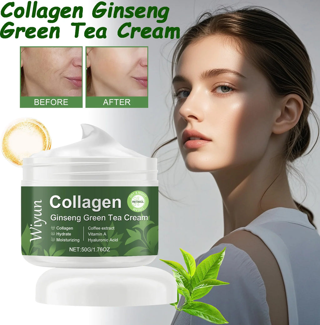 WIYUN Collagen Ginseng Green Tea Anti-Aging Face Cream 50g Anti-Aging Face Cream SPOT