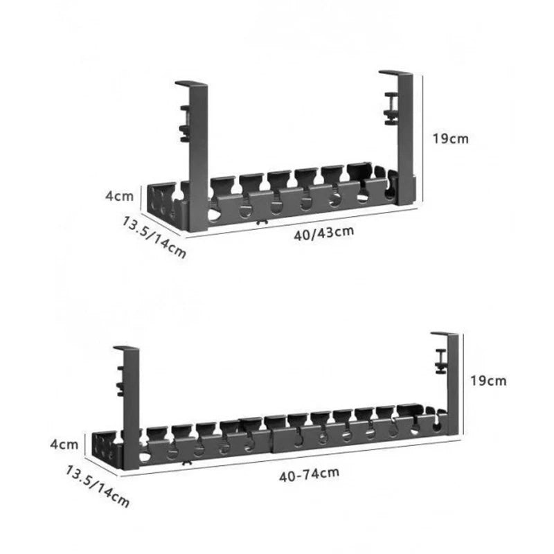 Under-Table Wire Cable Management Basket – No-Drill Rack Cable Management Rack SPOT