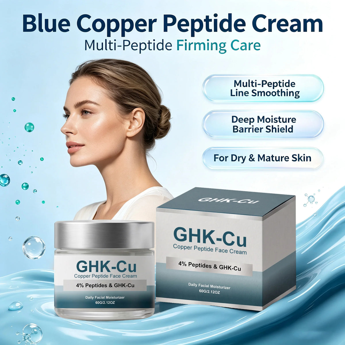 Hoygi Blue Copper Peptide Face Cream – Firming Night Moisturizer Peptide Face Cream SPOT