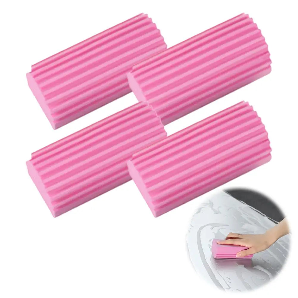 Sponge Groove Detail Brush – Blinds, Window Tracks & Vents Sponge Cleaning Brush SPOT 4pcs Pink