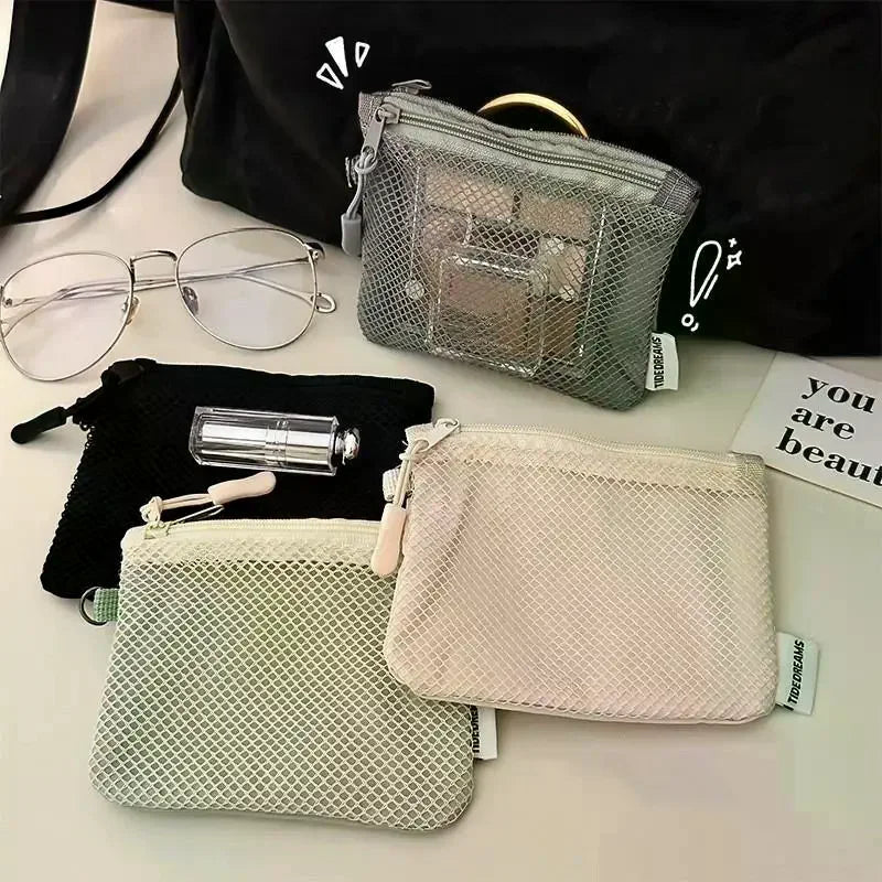 Mini Mesh Cosmetic Pouch – Travel Makeup Bag & Organizer Cosmetic Travel Pouch SPOT