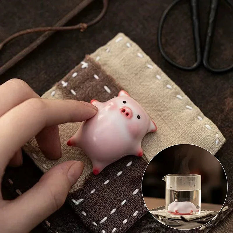 Bubbling Piggy Tea Pet – Ceramic Bubble-Blowing Pig Figurine Ceramic Tea Pet SPOT