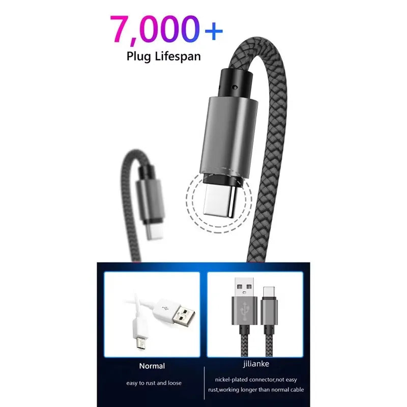 Nylon Braided USB-A to USB-C Fast Charging Cable 1M 2M 3M USB-C Charging Cable SPOT