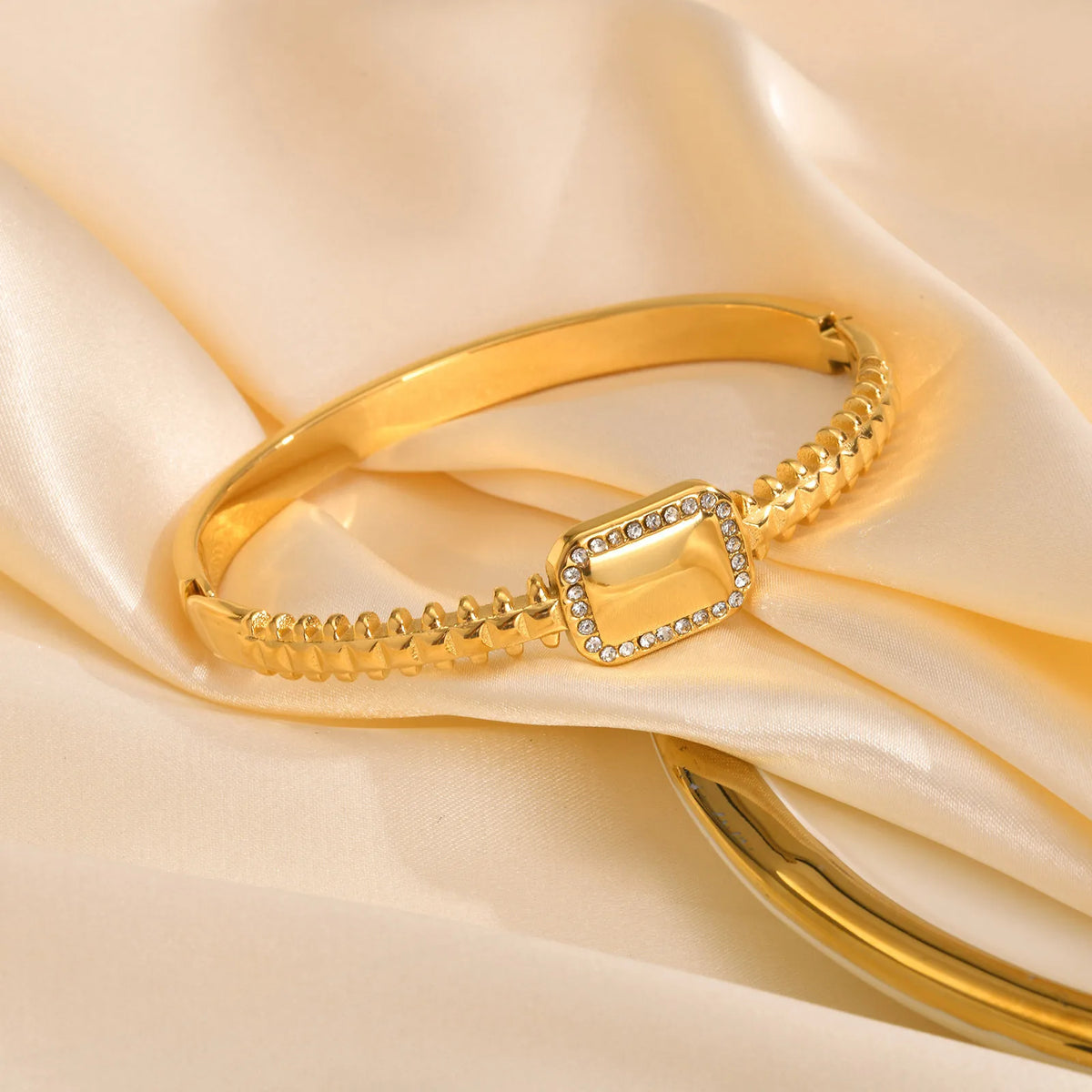 Personalized Initial Bracelet – Zirconia Stainless Steel Bangle Personalized Bracelet SPOT