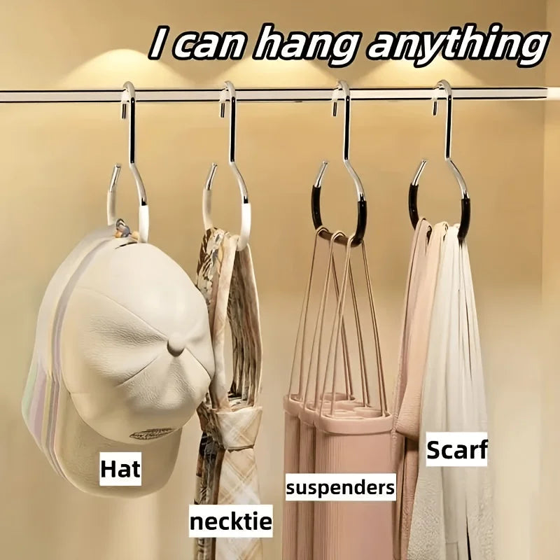 5-Pack Stainless Steel Hat Hangers – Non-Slip Closet Ring Hooks Closet Hat Hooks SPOT