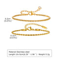 Meaeguet Gold Stacking Bracelet Set – 2pc Adjustable Link Chain Stacking Bracelet Set SPOT BR-979G-16-2-1843G