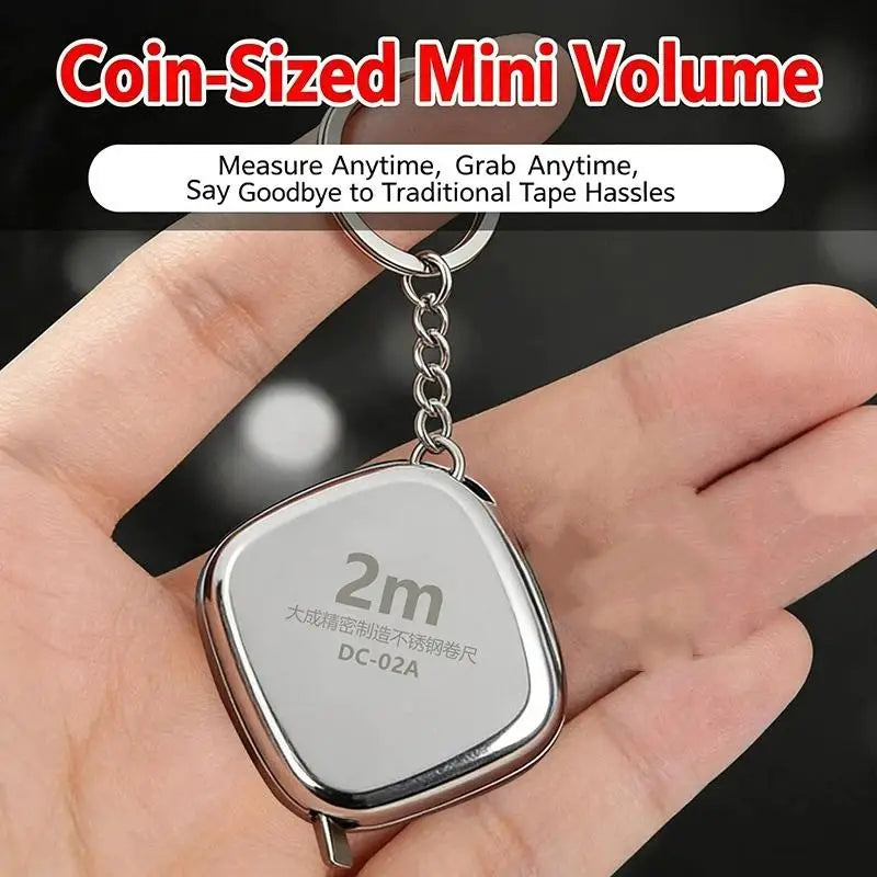 Mini 2M Stainless Steel Tape Measure with Keychain Mini Tape Measure SPOT