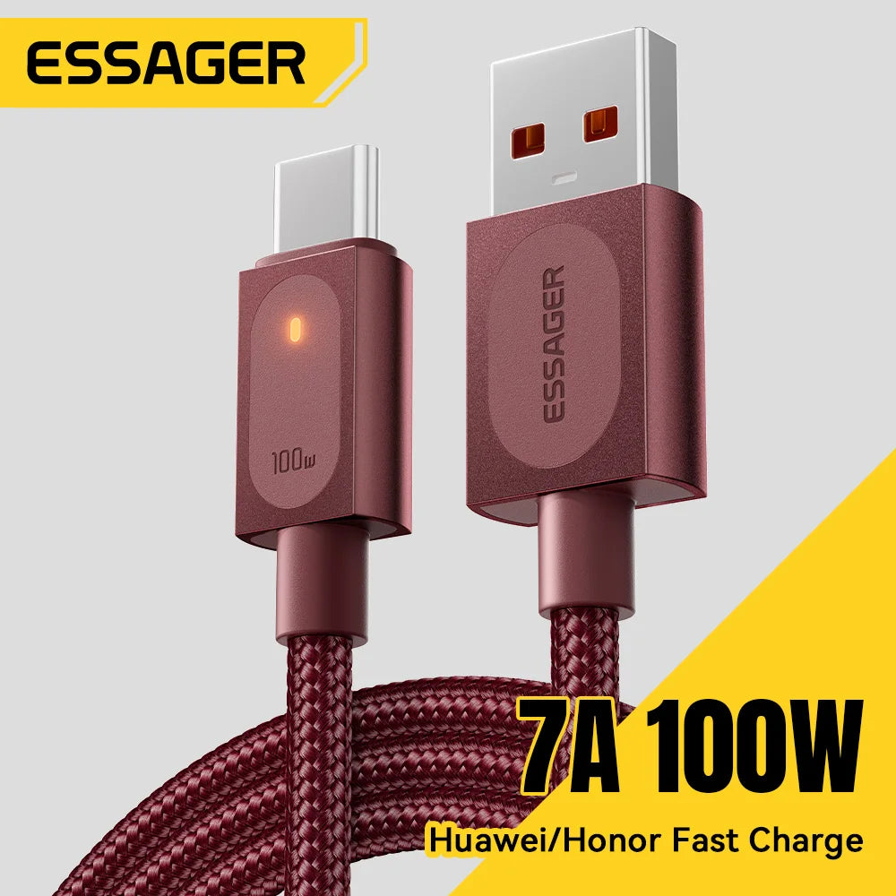 Essager 100W USB-A to USB-C Fast Charging Cable with LED USB Charging Cable SPOT