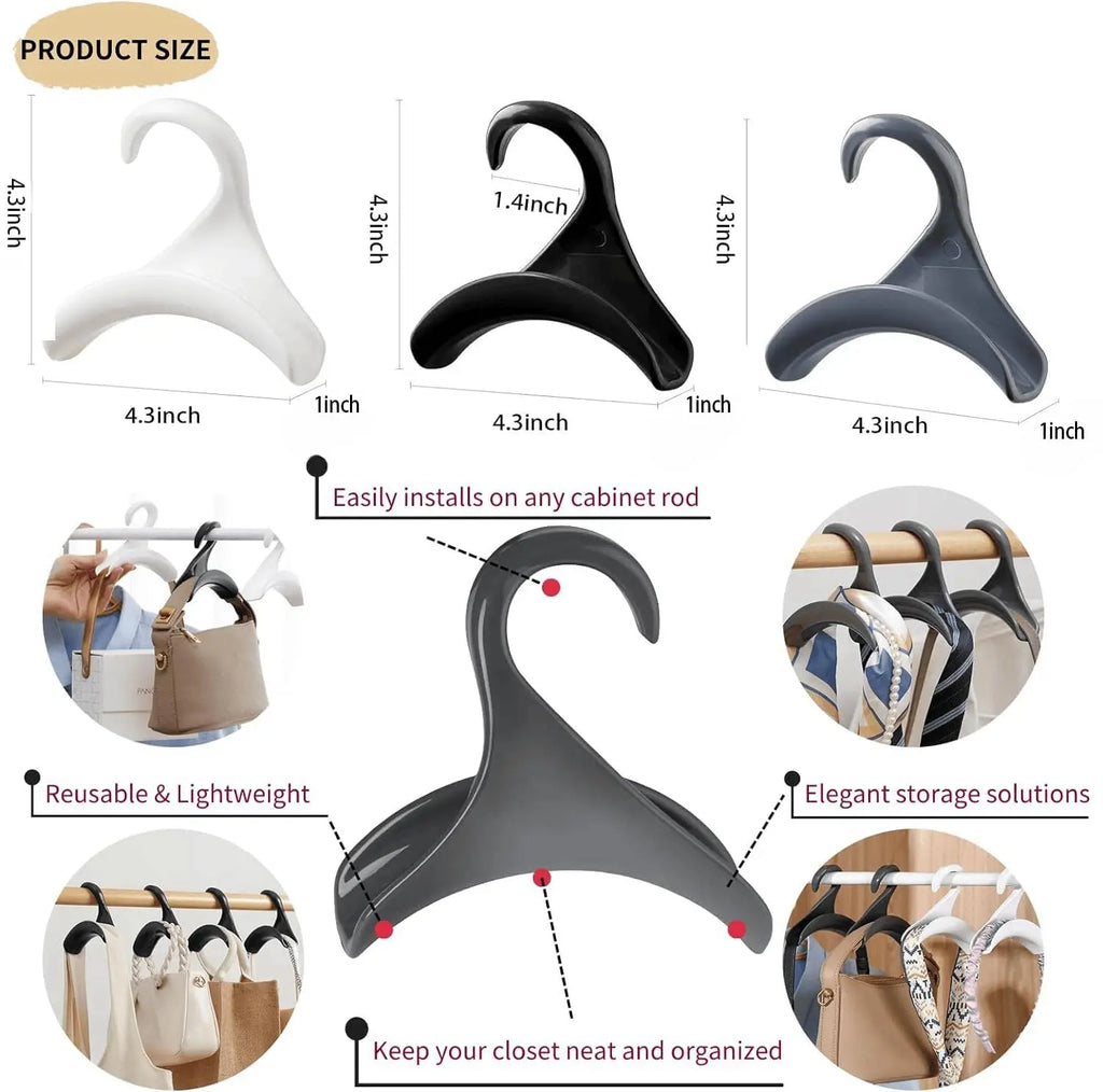 10-Pack Multi-Hook Hangers – Tie, Scarf, Hat, Belt & Bag Closet Hook Hangers SPOT