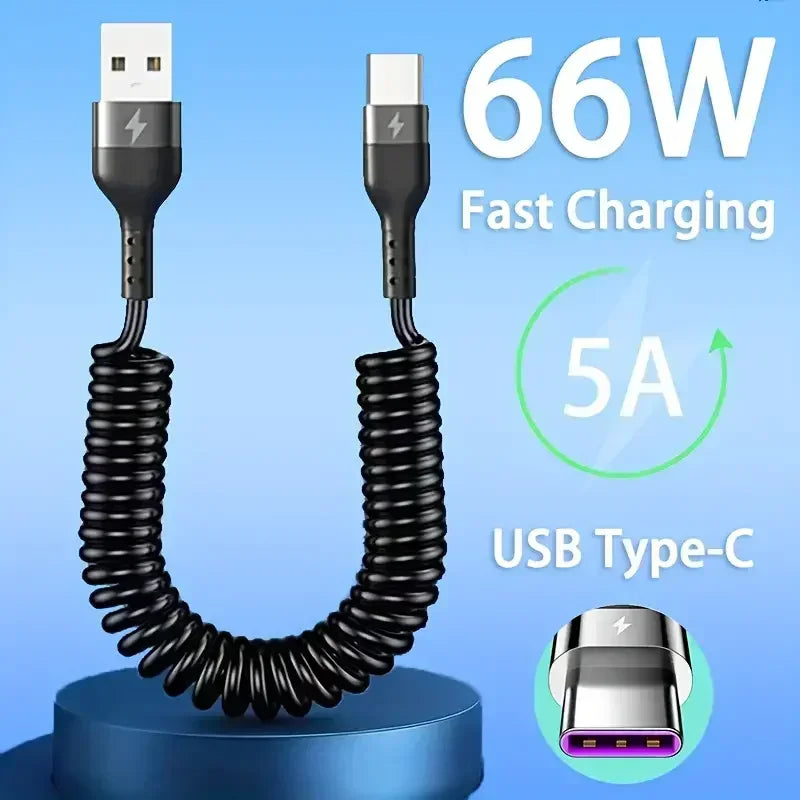 66W Retractable USB-C Fast Charging Cable – 1M/1.8M/2M USB Charging Cable SPOT