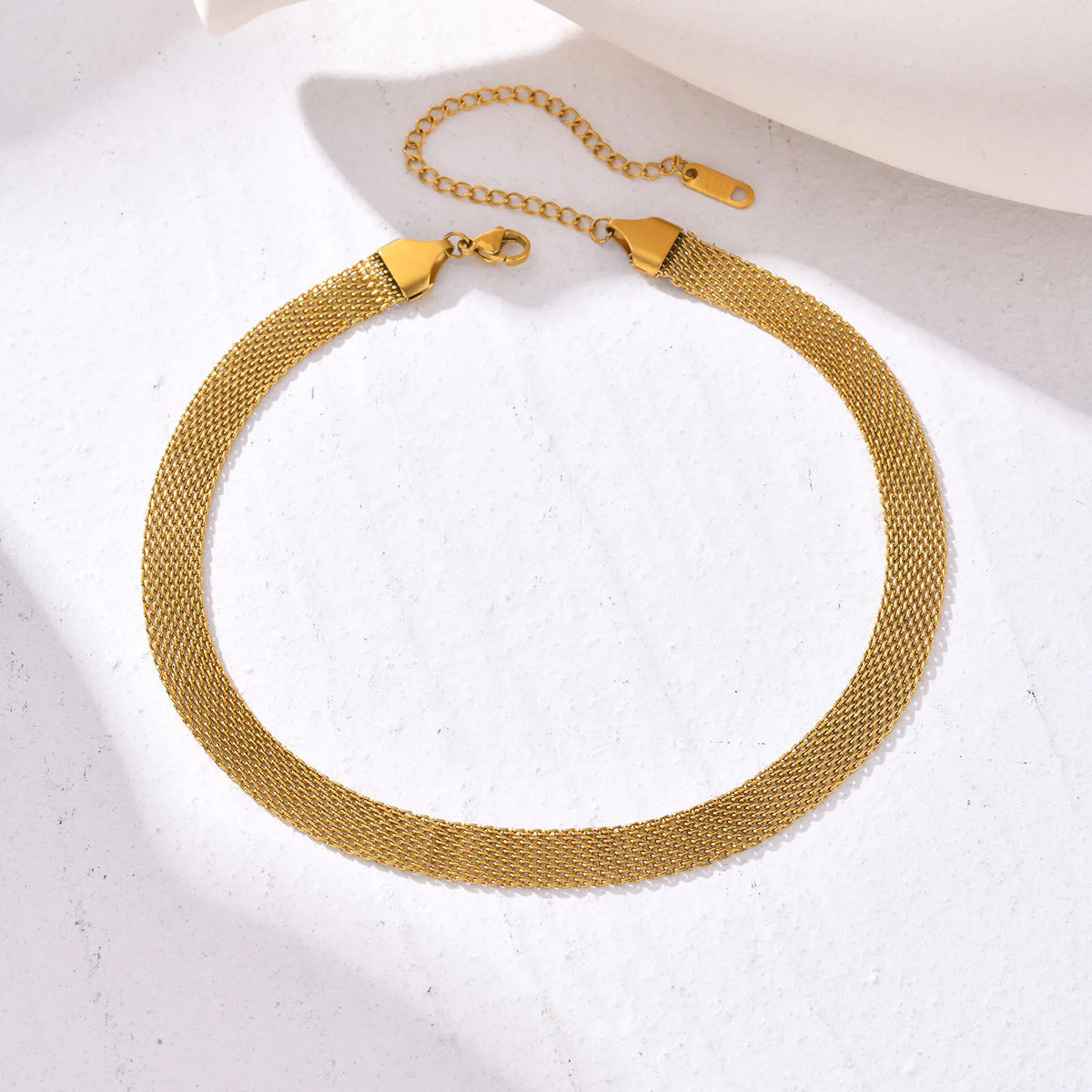 Mesh Chain Choker Necklace – Gold Plated Stainless Steel Choker Necklace SPOT