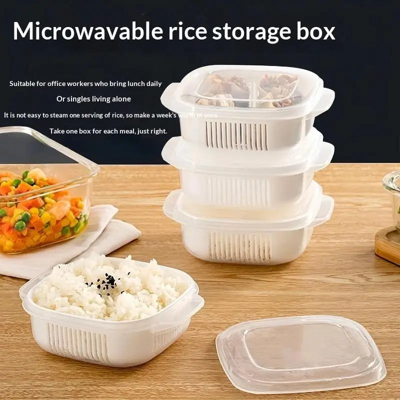 Microwave Meal Prep Containers with Drain Grid & Lid – 2/5 Pack Food Storage Container SPOT