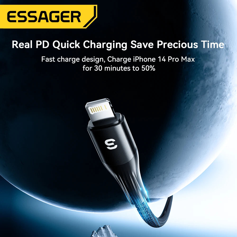 Essager USB-C to Lightning Cable 29W PD Fast Charging 1m/2m USB Charging Cable SPOT