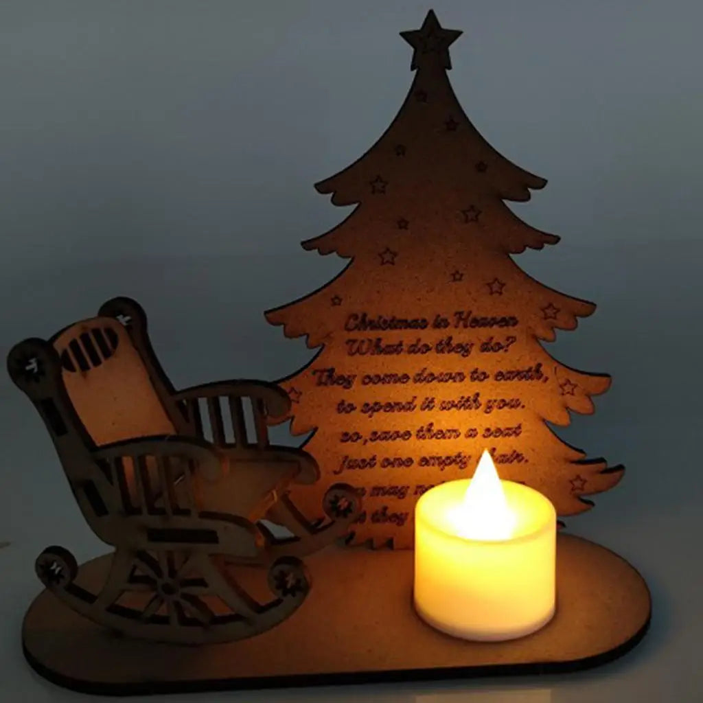 Wooden Tealight Candlestick Holder – Christmas Keepsake Ornament Candle Holder Ornament SPOT