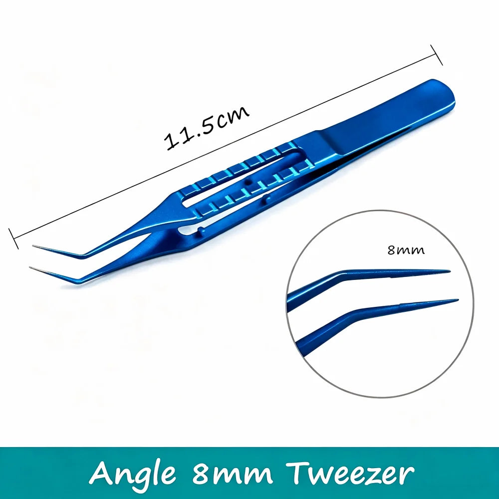 Titanium FUE Hair Transplant Forceps – Straight & Angled 6/8mm Hair Transplant Forceps SPOT Angle 8mm 10pcs