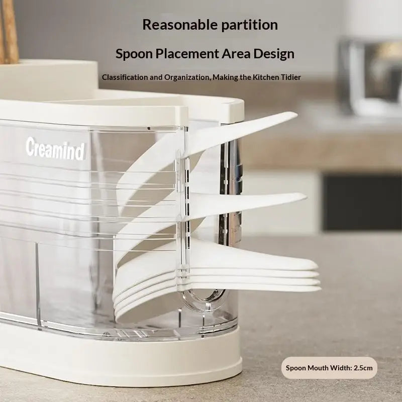 3-Compartment Cutlery Holder with Drainage – Anti-Mold Cutlery Organizer SPOT