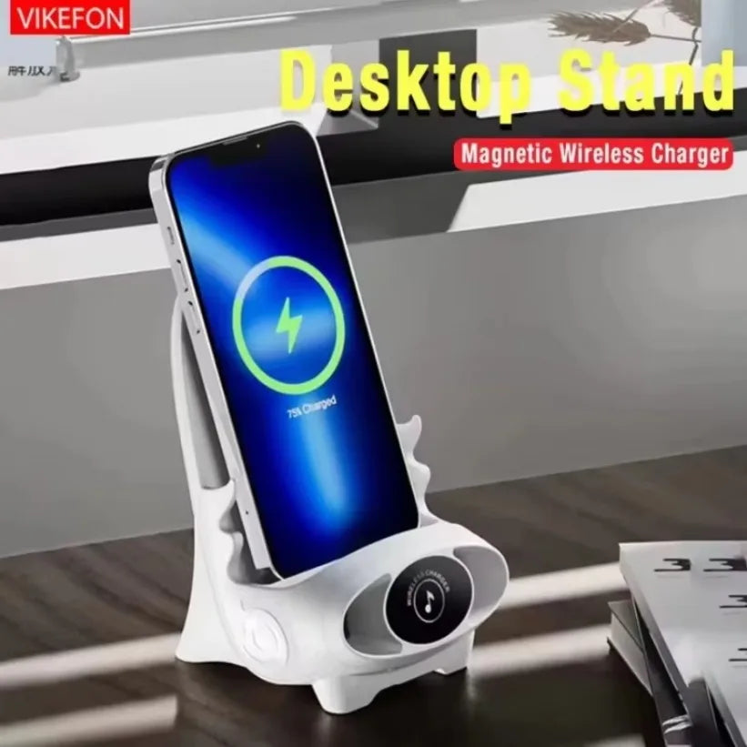 VIKEFON Magnetic Wireless Charger Stand – Mini Chair 15W Wireless Charger Stand SPOT