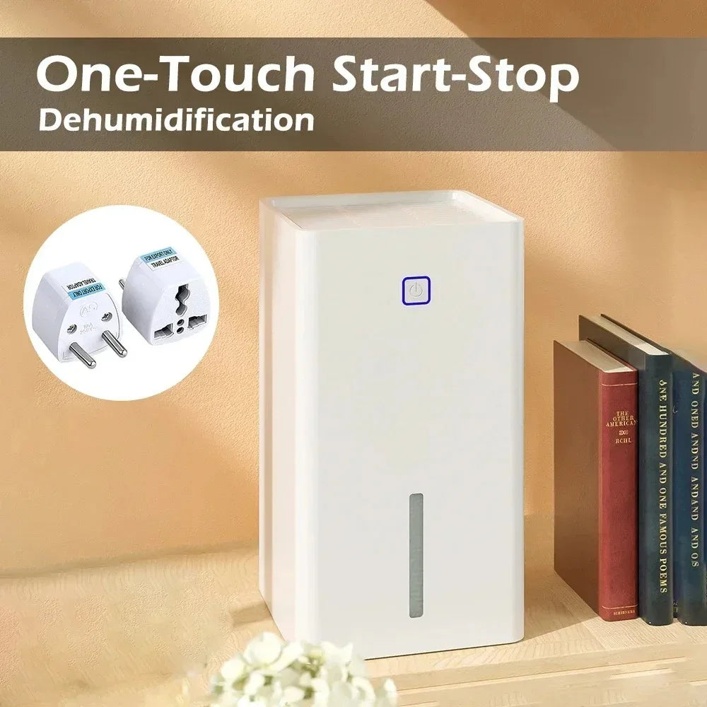 1.1L Portable Smart Dehumidifier & Air Purifier – Quiet 25W Portable Dehumidifier SPOT White 100V-240V EU Plug