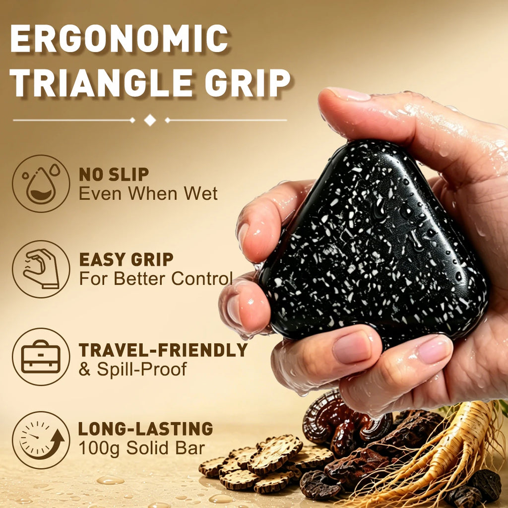 Herbal Black Shampoo Soap Bar – Ganoderma & Polygonum 2-Pack Herbal Shampoo Bar SPOT