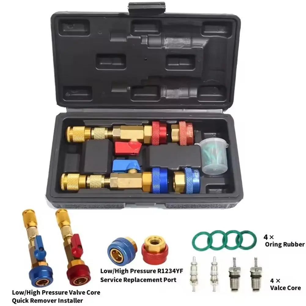 AC Valve Core Removal Tool & Gauge Hose Adapter Bundle AC Service Tool Kit SPOT