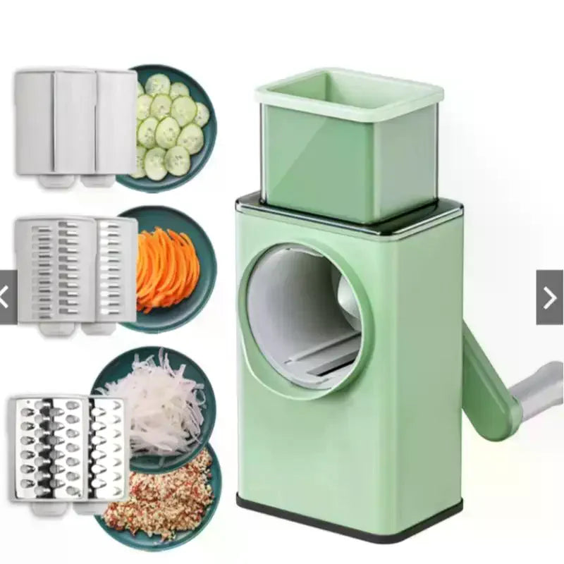 Hand Crank Vegetable Cutter – 6-Blade Stainless Steel Slicer Vegetable Cutter SPOT