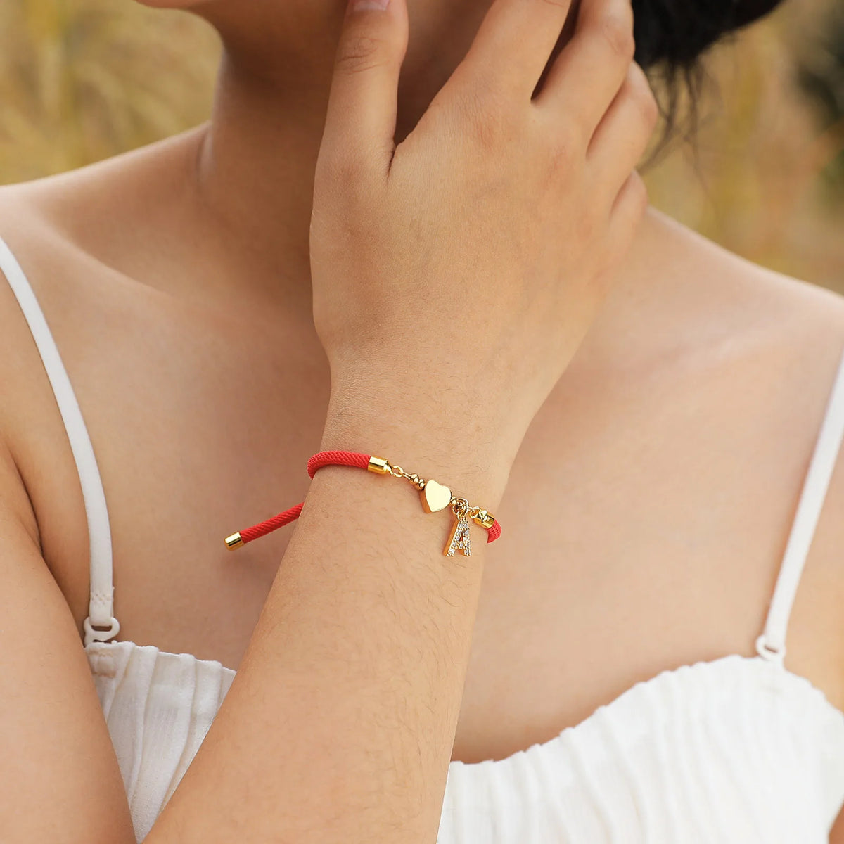 Heart Initial Bracelet Women – 18K Gold Milan Rope, A–Z Letters Charm Bracelet SPOT