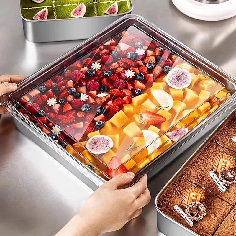 Stainless Steel Tiramisu Mold & Cake Tray with Lid – 2 Sizes Cake Mold & Tray SPOT