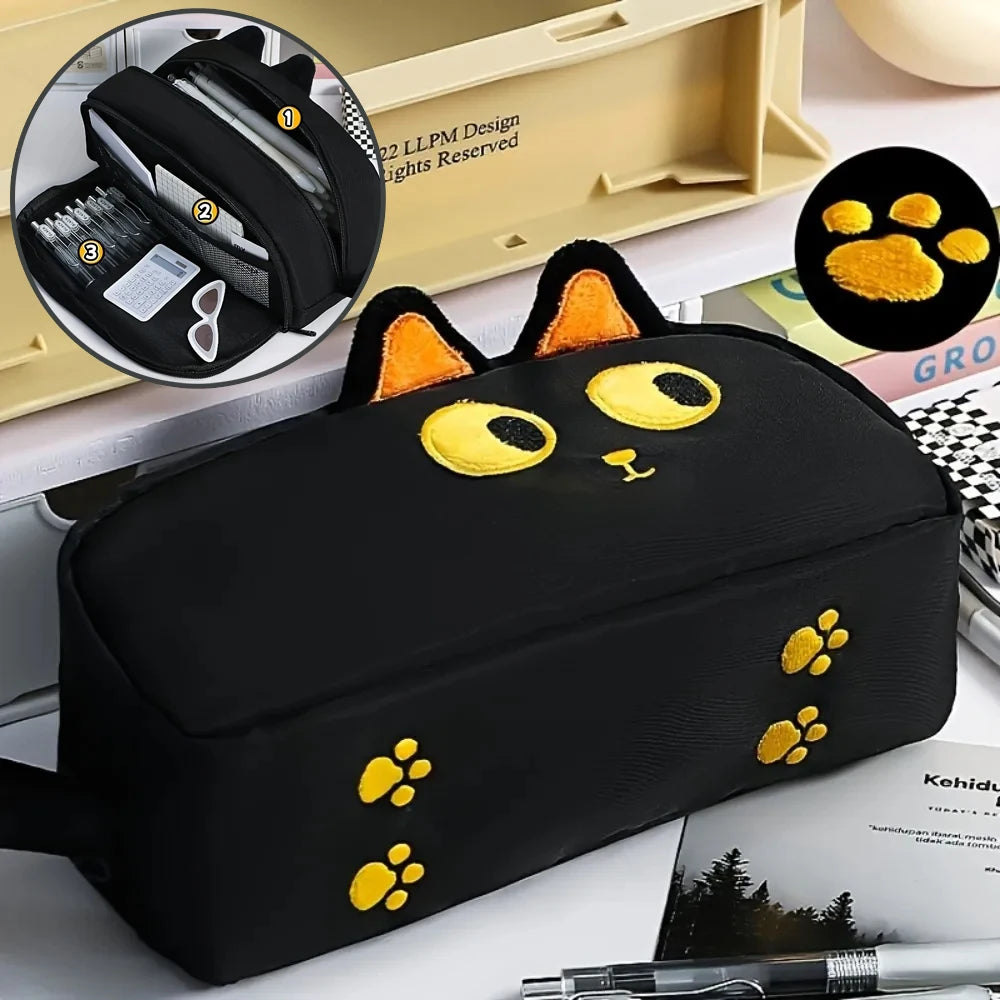 3D Black Cat Pencil Case – Large Capacity Pouch for Cat Lovers Pencil Case SPOT