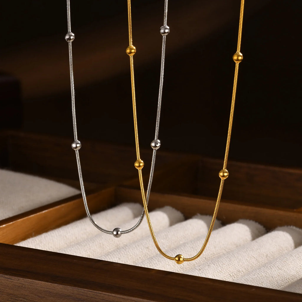 Meaeguet 1mm Ball Chain Necklace – Stainless Steel Women's Ball Chain Necklace SPOT