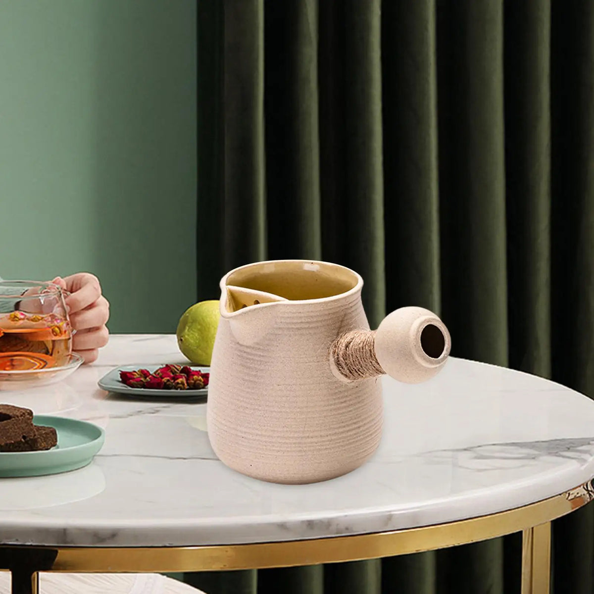 Ceramic Porcelain Teapot with Side Handle & Built-In Strainer Ceramic Teapot SPOT