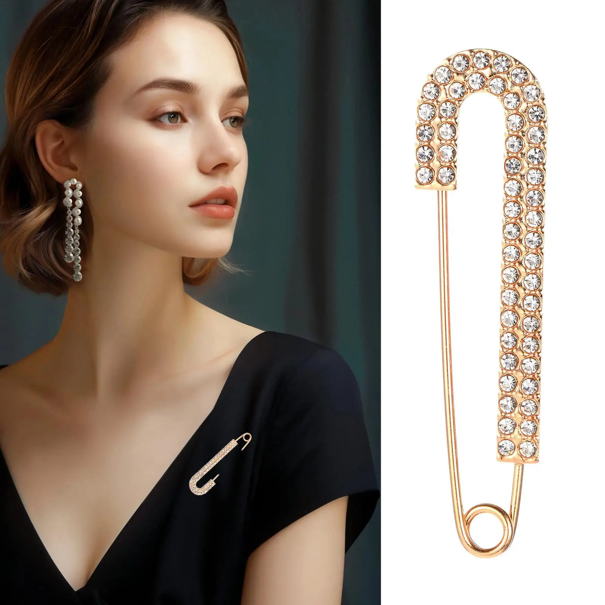 Crystal Zircon Brooch Pin – Rhinestone Safety Pin for Women Fashion Brooch Pin SPOT