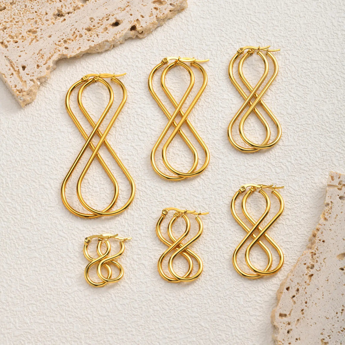 Twisted Infinity Hoop Earrings – 18K Gold Stainless Steel Hoop Earrings SPOT