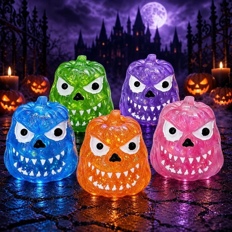 Halloween Pumpkin Skull Squeezing Toy with Sparkling Powder Novelty Squeezing Toy SPOT