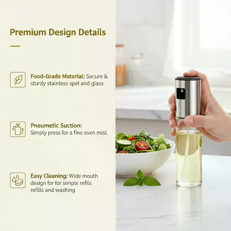 Glass Oil Sprayer Mister – Stainless Steel Olive Oil Bottle Oil Mister Sprayer SPOT
