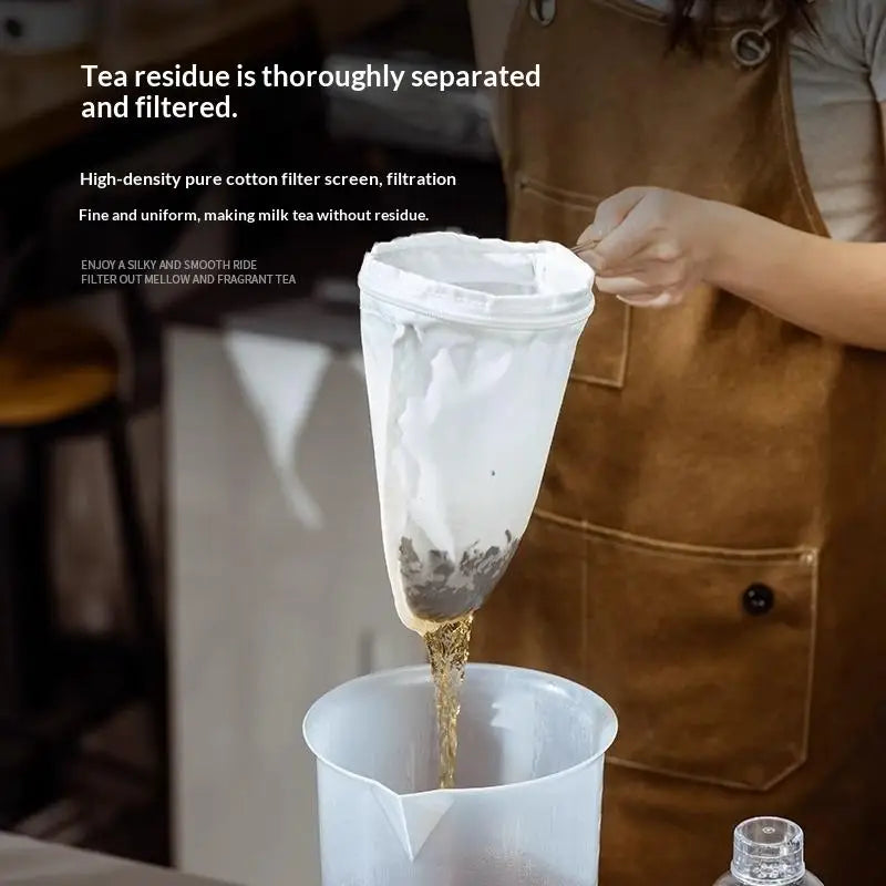 Reusable Cotton Tea Strainer with Stainless Steel Hook S/M/L Tea Strainer Filter SPOT