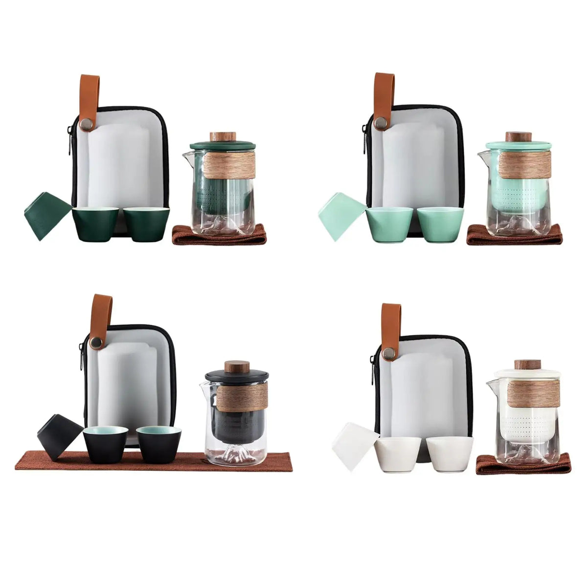 Kung Fu Ceramic Travel Tea Set – Teapot, Infuser & 3 Cups Ceramic Tea Set SPOT
