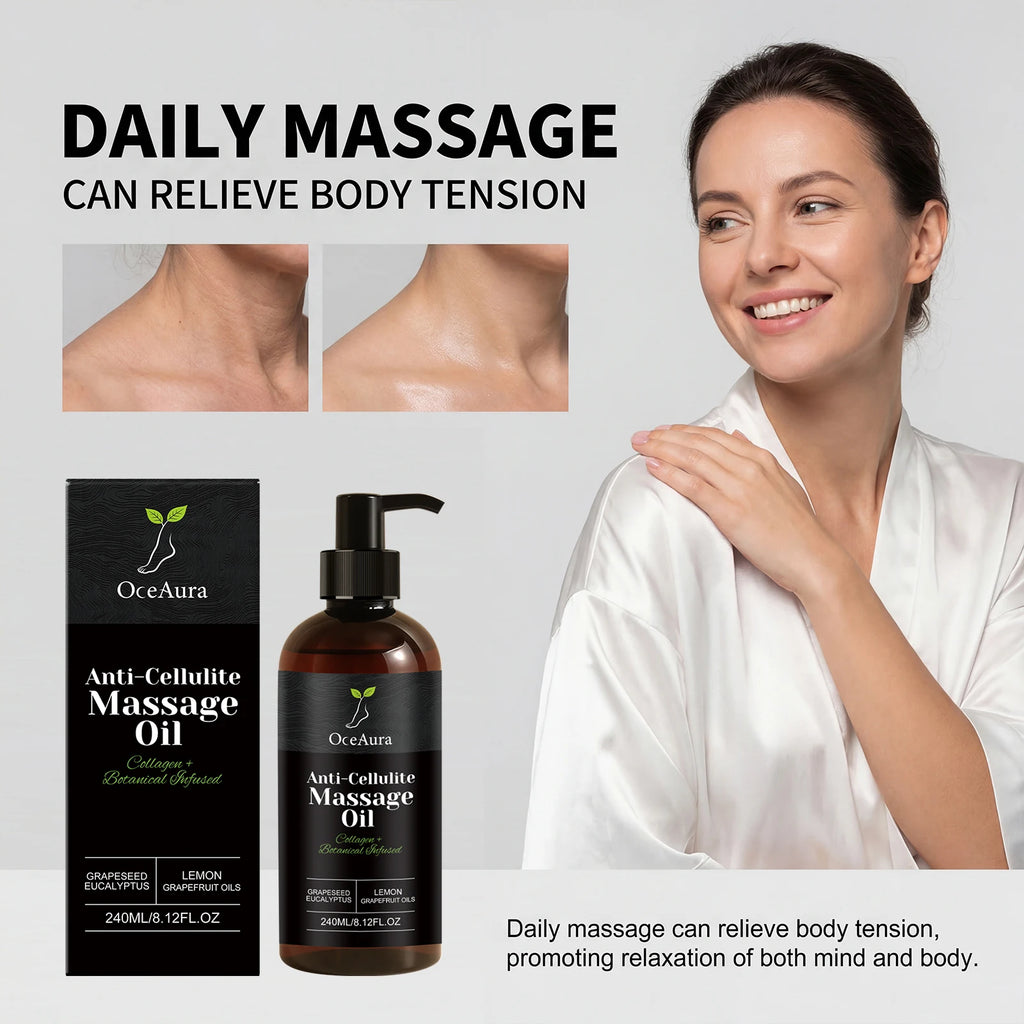 OceAura Collagen Firming Body Massage Oil 240ml – Dry Skin Firming Body Oil SPOT