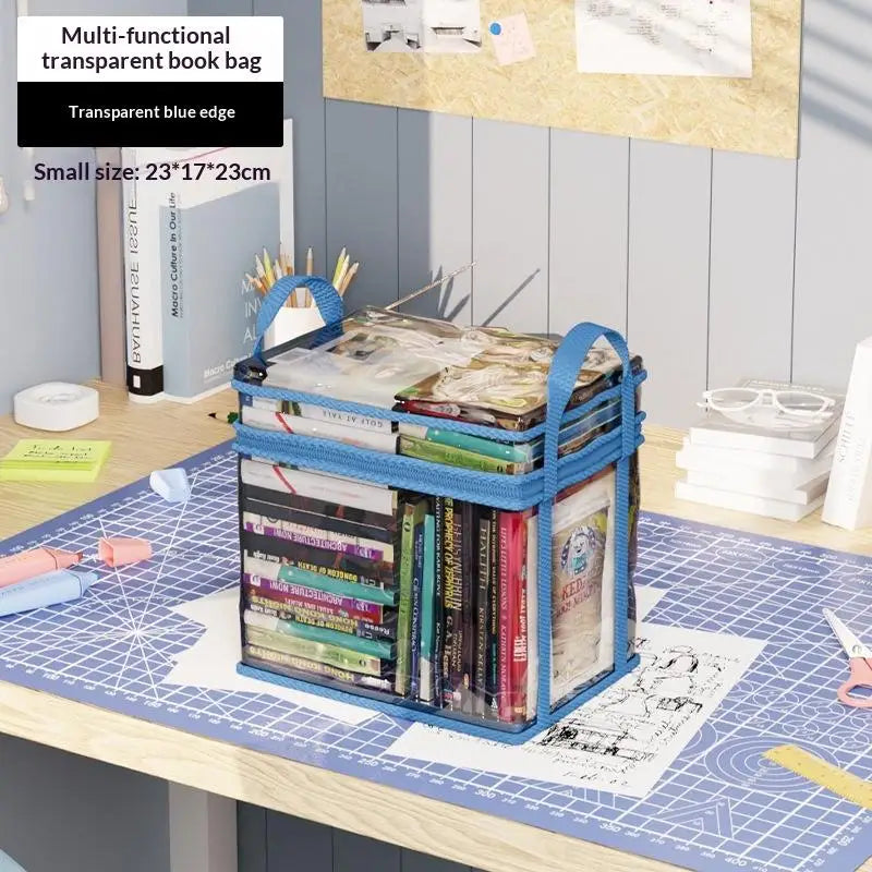 Transparent PVC Book Storage Box with Zipper & Handles PVC Storage Box SPOT A4