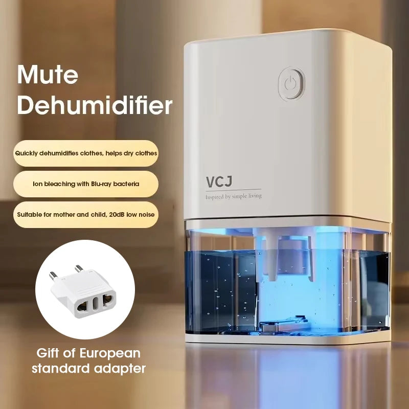 NOCCLILI Silent Dehumidifier – Quiet Moisture Absorber, EU Plug Home Dehumidifier SPOT Machine-EU 100V-240V EU Plug