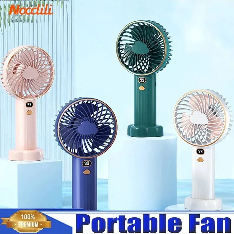 Rechargeable Mini USB Fan 3000mAh – 5-Speed LED Display Portable USB Fan SPOT