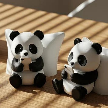 Panda Figurine Phone Stand – Cute PLA Desktop Decor Ornament Decorative Figurine SPOT