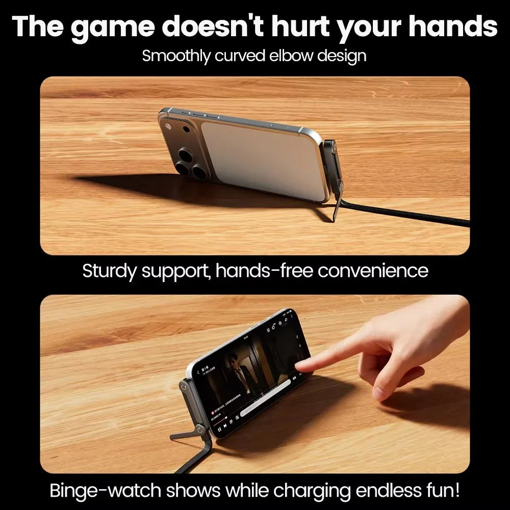 2-in-1 USB-C PD 240W Fast Charging Cable with Foldable Stand USB-C Charging Cable SPOT