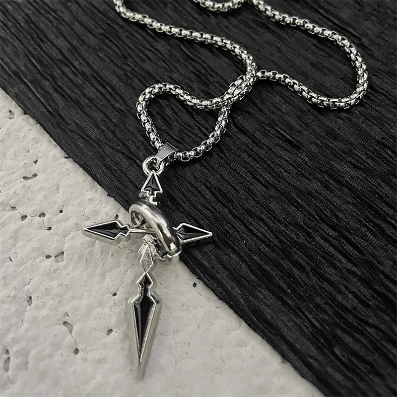 Vintage Cross Pendant Necklace – Zinc Alloy Punk Chain Pendant Necklace SPOT