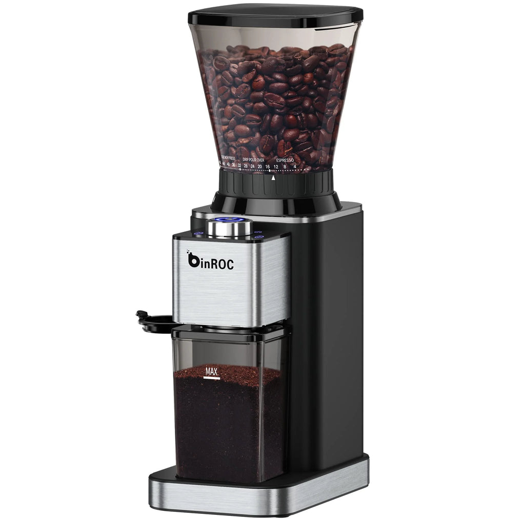Auto Conical Burr Coffee Grinder 250g LED Display 150W Burr Coffee Grinder SPOT Black