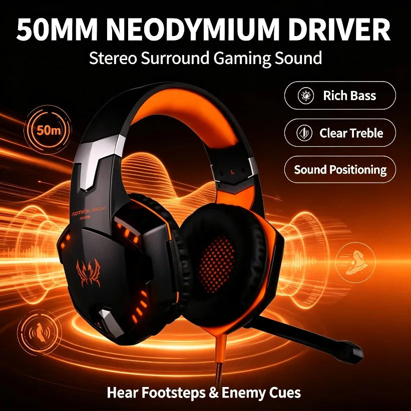 VIKEFON G2000 Wired Gaming Headset – 50mm Driver & LED Wired Gaming Headset SPOT