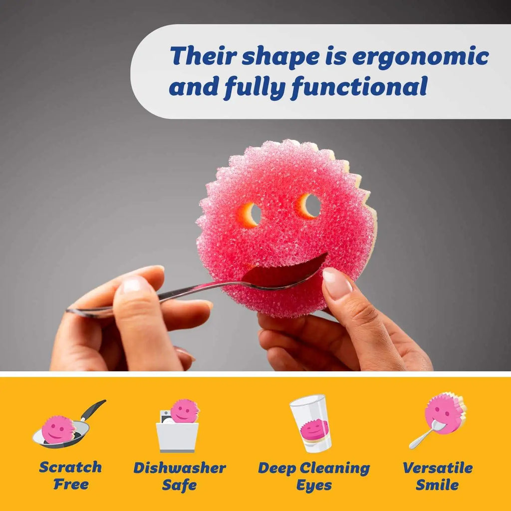 Scrub Mommy Smile FlexTexture Dual-Sided Kitchen Sponge Kitchen Scrub Sponge SPOT