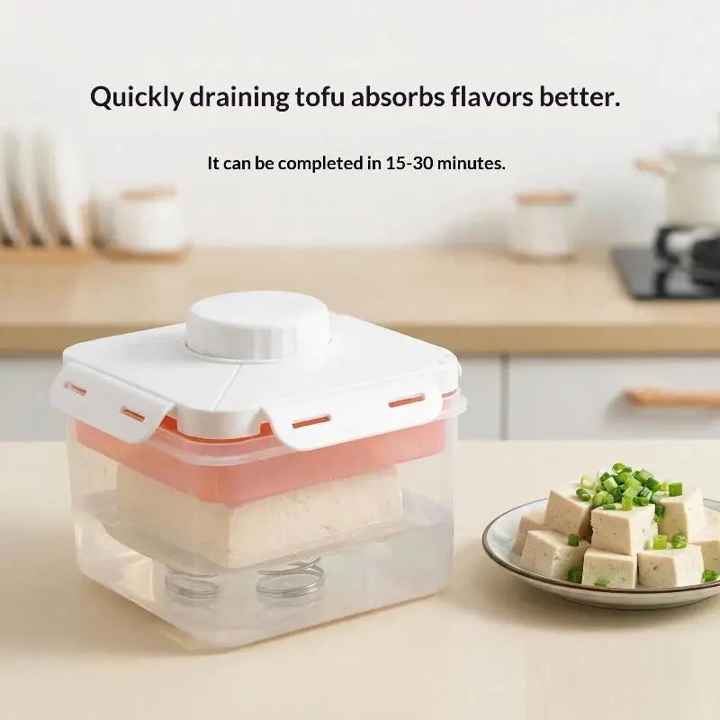 Tofu Press Mold with Cheese Cloth | Food-Safe PP & Steel Spring Tofu Press Kit SPOT